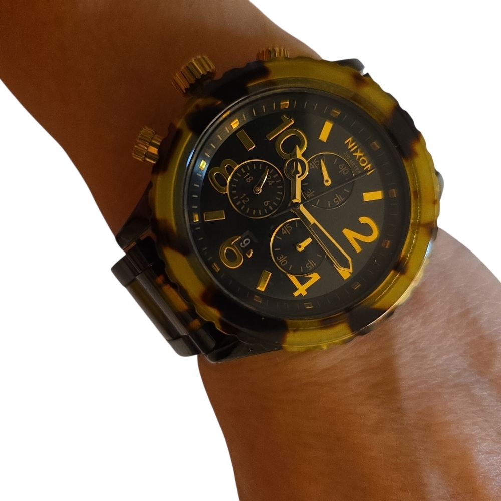 Nixon Tortoise Shell Watch with Gold Accents - Picture 5 of 5